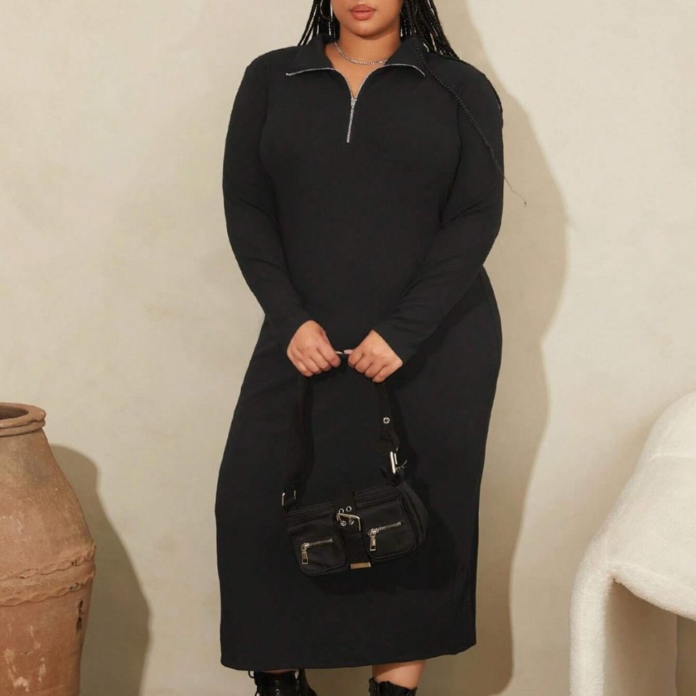 Zip Midi Dress